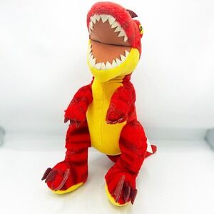 Build-A-Bear Workshop Red Striped T-Rex Dinosaur Plush Stuffed Animal Toy